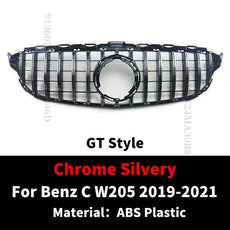 GT GTR Diamond Front Inlet Grille Bumper Grill Mesh For Mercedes W205 C205 S205 C43 AMG Benz C 2014-2021 C200 C260 C250 180 C300 - Puritific