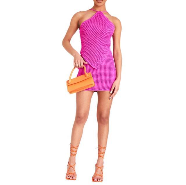 Halter Neck High Waist Short Dress Set - Puritific