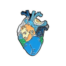 Heart Shape Enamel Brooch Pin - Puritific