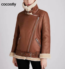 High Quality Woman's Faux Leather Fur Coat - Puritific