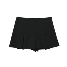 High Waist Wide Pleats Shorts Skirts - Puritific