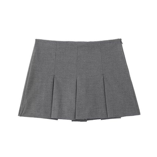 High Waist Wide Pleats Shorts Skirts - Puritific