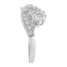 14KT White Gold Diamond Cluster Ring Band (7/8 cttw, H-I Color, I1-I2 Clarity) - Puritific