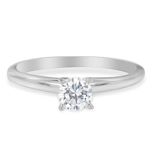 GIA Certified 14K Gold 1/2 Cttw Diamond Solitaire Engagement Ring (H Color, SI1 Clarity) - Puritific