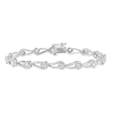 Sterling Silver Rose Cut Diamond Fashion Tennis Bracelet (0.5 cttw, I-J Color, I2-I3 Clarity) - Puritific