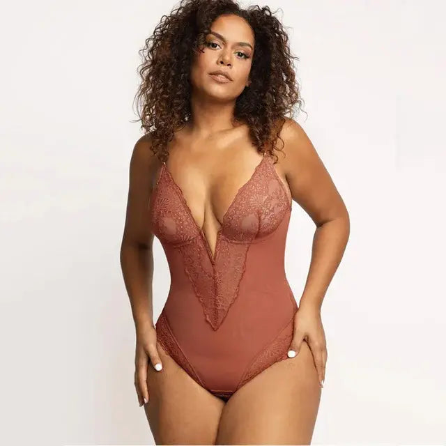 Lace V-Neck Shapewear - Puritific