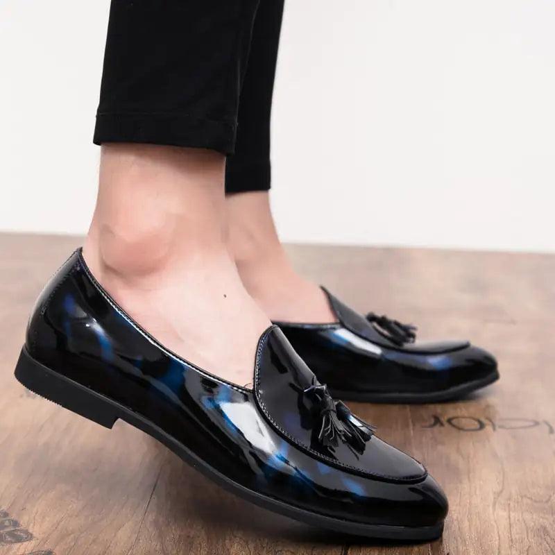 Italian Style Patent Leather Loafers for Men - Puritific