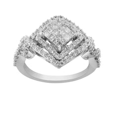 14KT White Gold Diamond Composite Ring (1 cttw, H-I Color, I1-I2 Clarity) - Puritific