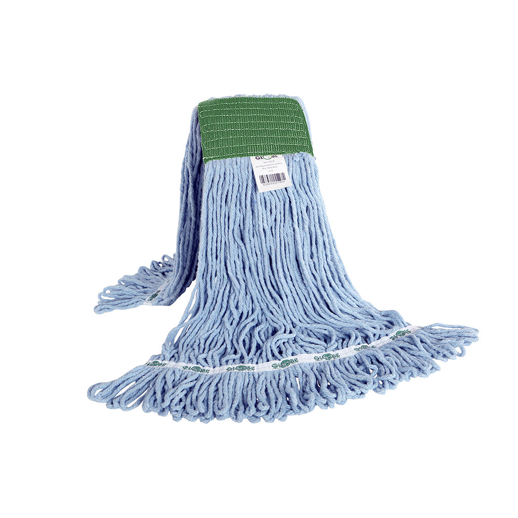 Syn-Pro® Synthetic 5 Inch Wide Band Wet Blue Looped End Mop - Sold By The Case-5