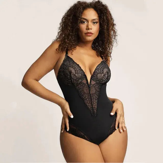 Lace V-Neck Shapewear - Puritific