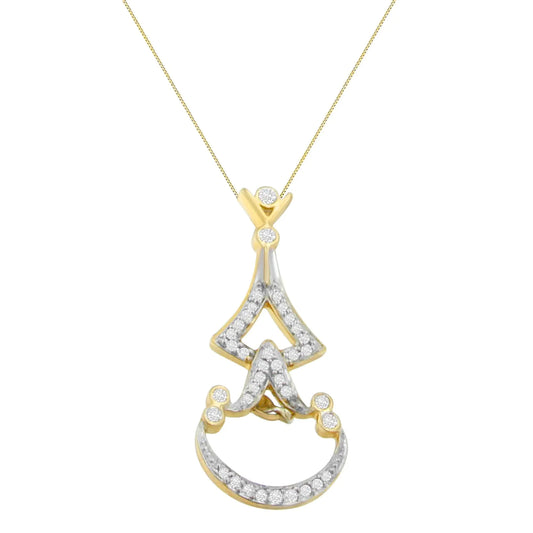 14K Yellow Gold 1/3 cttw Round Diamond Pendant Necklace (H-I, SI2-I1) - Puritific