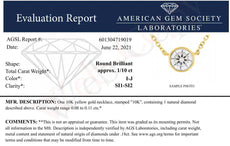 AGS Certified 10K Gold Bezel Set Round Diamond Solitaire 16-18