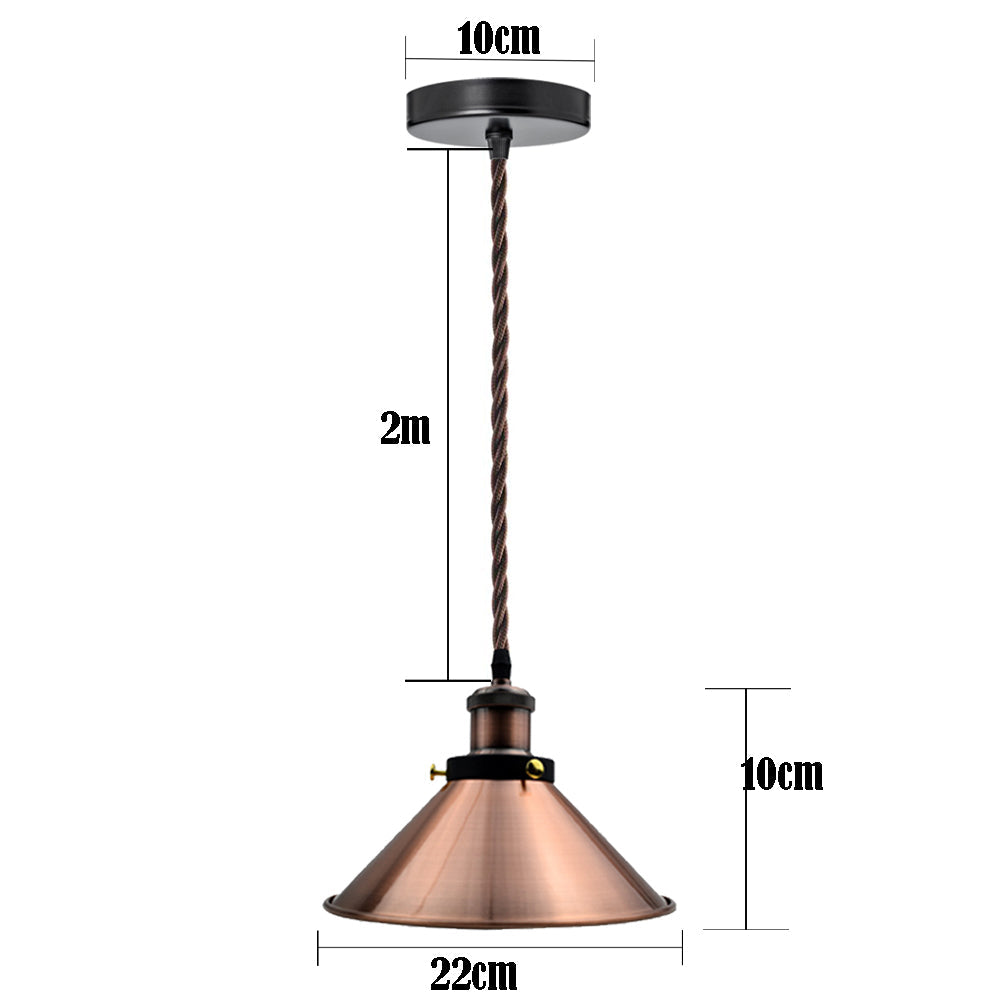 Cone Shade Pendant Light Copper Ceiling Hanging Pendant Lamp ~3379-1