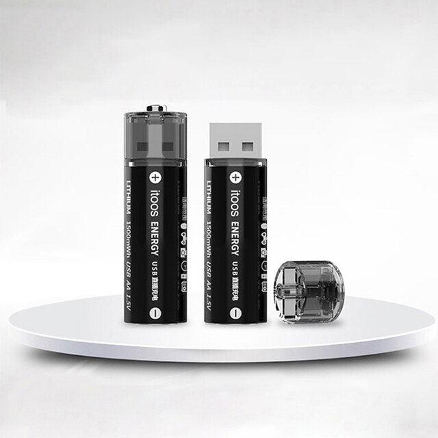 Large Capacity 1.5V AA 1500mAh USB Rechargeable AA Batteries - Puritific