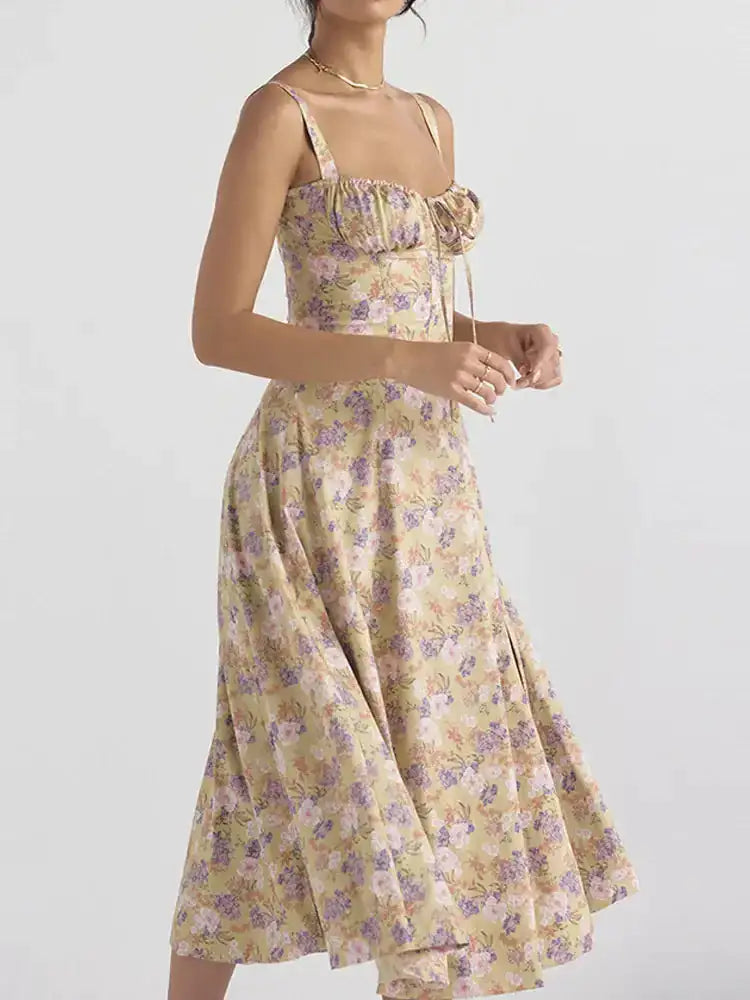 Summer Floral A-line Dress - Puritific