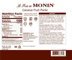 Coconut Purée - Monin - Premium Fruit Purees - 4 x 1L Plastic Bottle-2