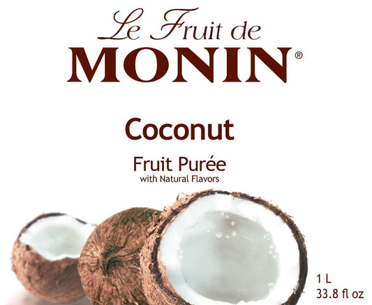 Coconut Purée - Monin - Premium Fruit Purees - 4 x 1L Plastic Bottle-1