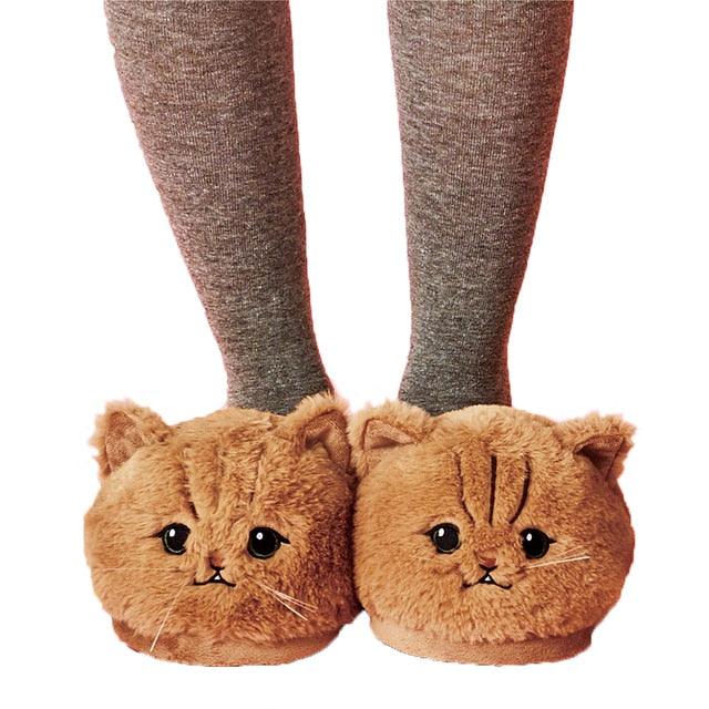 Lovely Plush Kitten Soft Slippers - Puritific