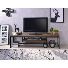 ACME Bob TV Stand In Weathered Oak Black