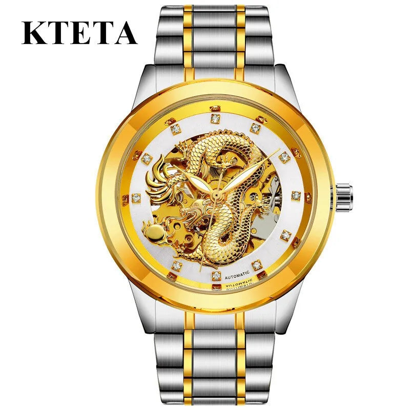 Golden Dragon Carved Automatic Mechanical Watch - Puritific