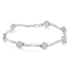 Sterling Silver Diamond Link Bracelet (1 cttw, H-I Color, I1-I2 Clarity) - Puritific