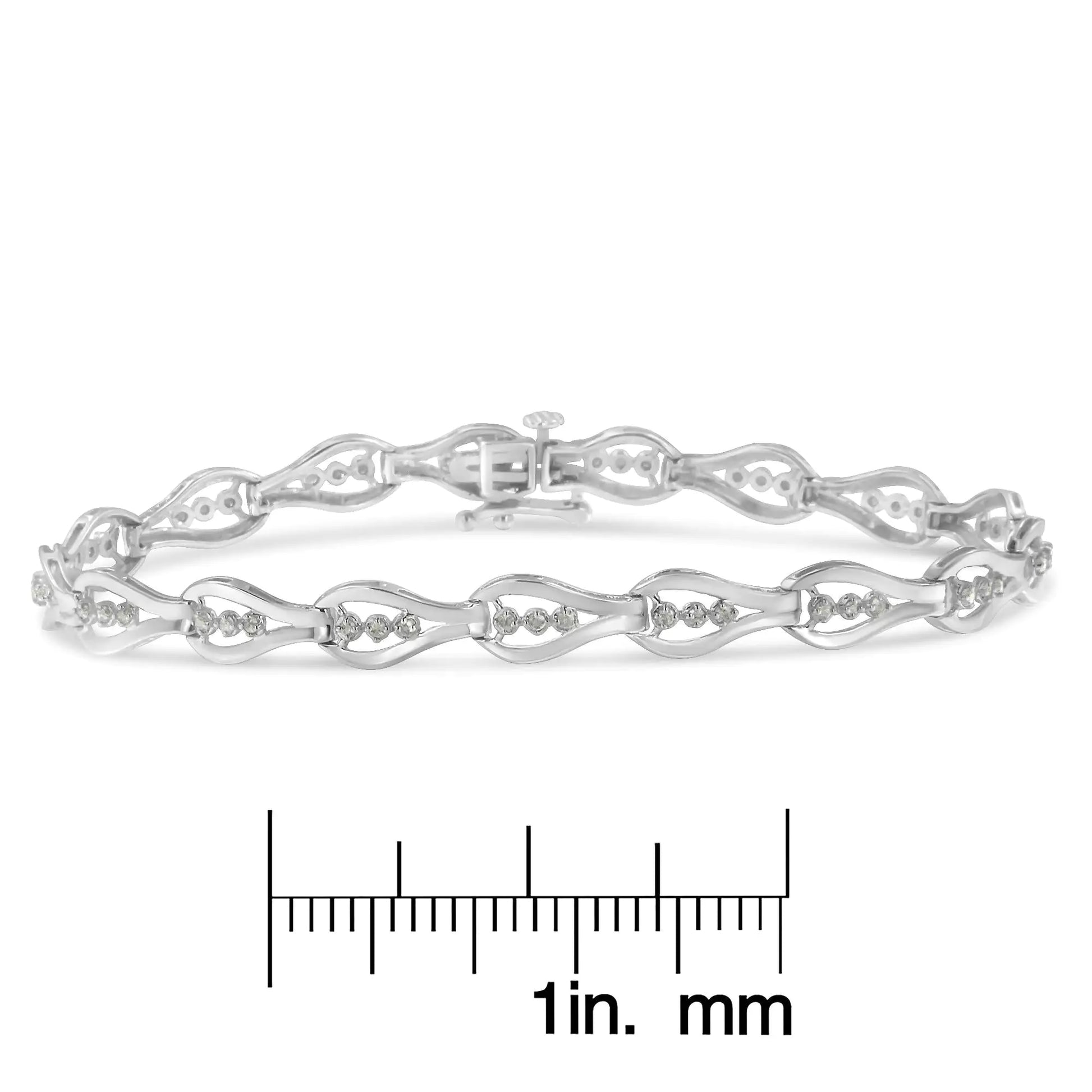 Sterling Silver Diamond Link Bracelet (0.5 cttw, I-J Color, I3 Clarity) - Puritific