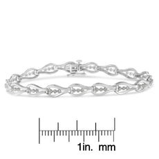 Sterling Silver Diamond Link Bracelet (0.5 cttw, I-J Color, I3 Clarity) - Puritific