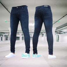 Men's Pants Retro Washing Zipper Stretch Jeans - Puritific