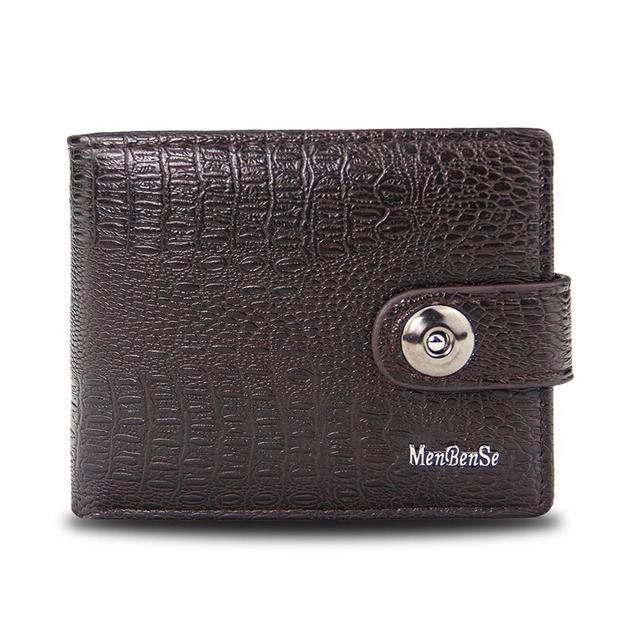 Men's Retro Woven Pattern Leather Wallet - Puritific