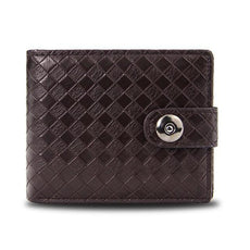 Men's Retro Woven Pattern Leather Wallet - Puritific