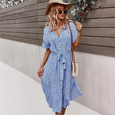 Midi Dress with Buttons Anne - Puritific