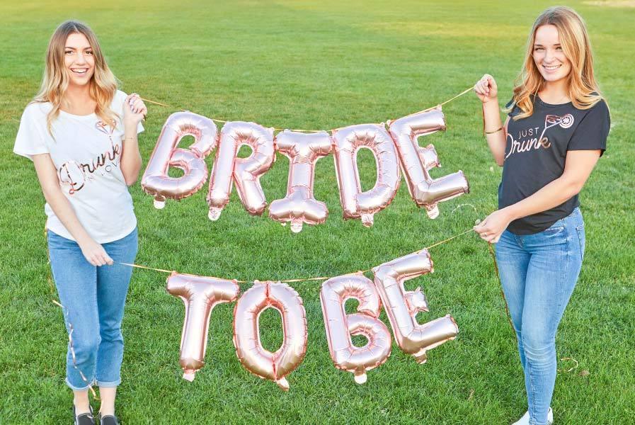 Miss to Mrs Rose Gold 16" Balloon Banner | Multiple phrases! - Puritific