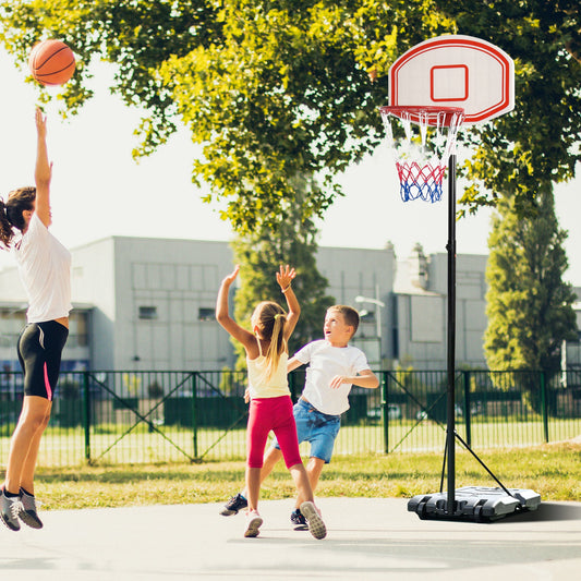 Portable Basketball Stand 175-215cm Adjustable Height Sturdy Rim Hoop w/ Large Wheels Stable Base Net Free Standing-1