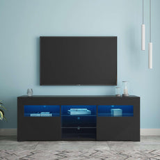 145 Modern 57& TV Stand Matte Body High Gloss Fronts with 16 Color LEDs