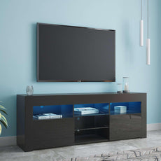 145 Modern 57& TV Stand Matte Body High Gloss Fronts with 16 Color LEDs