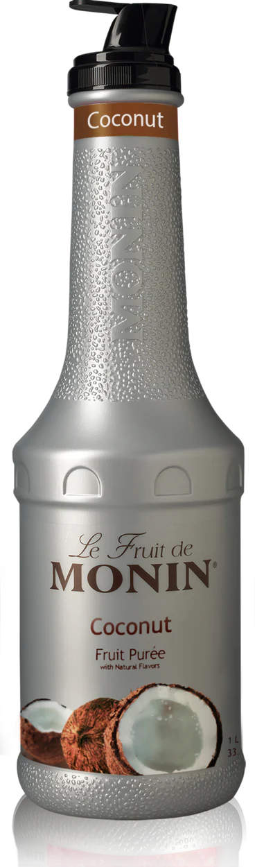 Coconut Purée - Monin - Premium Fruit Purees - 4 x 1L Plastic Bottle-0