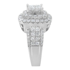 14KT White Gold Round and Princess Diamond Ring (2 1/4 cttw, H-I Color, SI1-SI2 Clarity) - Puritific