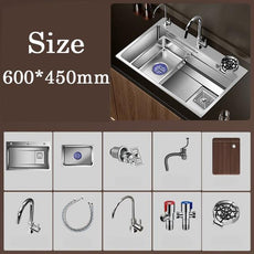 Multiple Size Nano 304 stainless steel kitchen sink - Puritific