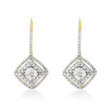 Sterling Silver Rose Diamond Dangle Earring (0.25 cttw, I-J Color, I2-I3 Clarity) - Puritific