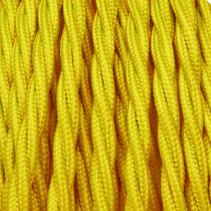 5m 3 Core Twisted Electric Cable Solid Yellow Color Fabric 0.75 Mm~4857-0