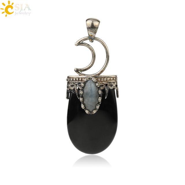 Natural Stone Crystal Antique Pendant Necklace - Puritific