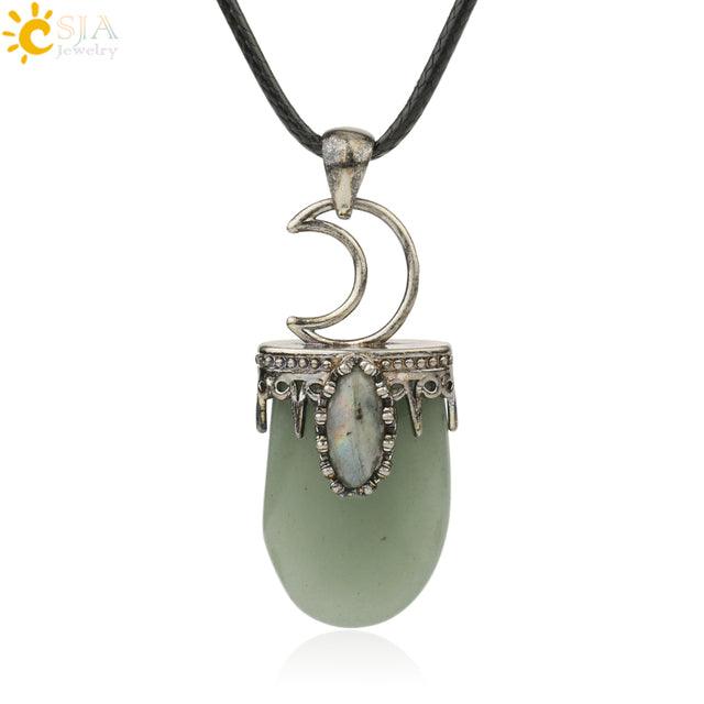 Natural Stone Crystal Antique Pendant Necklace - Puritific