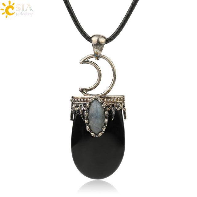 Natural Stone Crystal Antique Pendant Necklace - Puritific