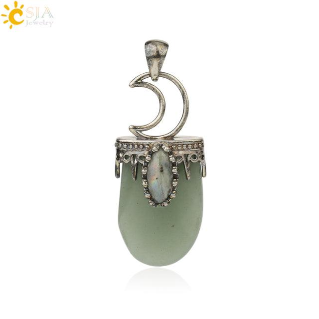 Natural Stone Crystal Antique Pendant Necklace - Puritific