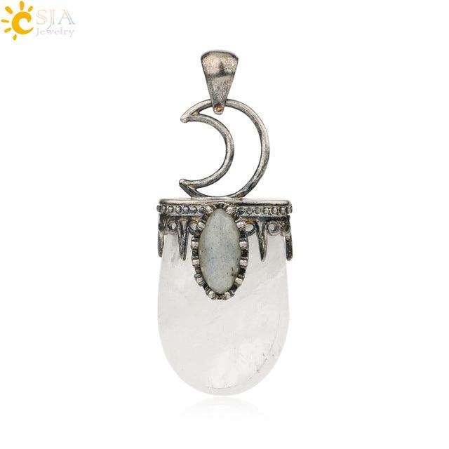 Natural Stone Crystal Antique Pendant Necklace - Puritific