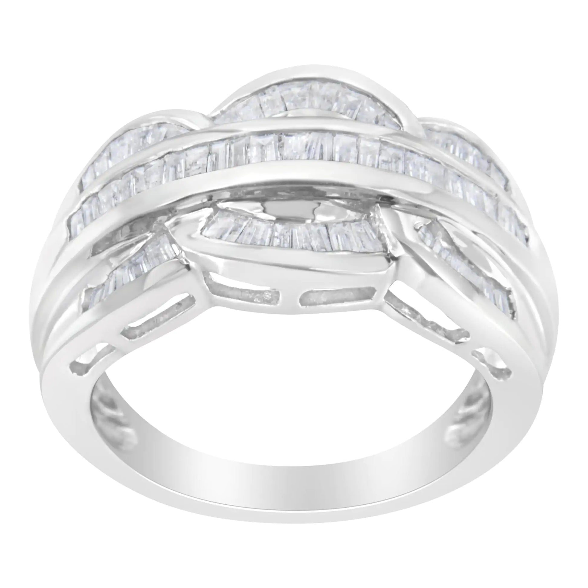 14KT White Gold Diamond Cocktail Band Ring (1 1/2 cttw, H-I Color, I1-I2 Clarity) - Puritific