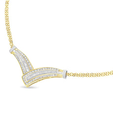 14K Yellow Gold 1/2 cttw Diamond V-Shape Pendant Necklace (I-J, I1-I2) - Puritific