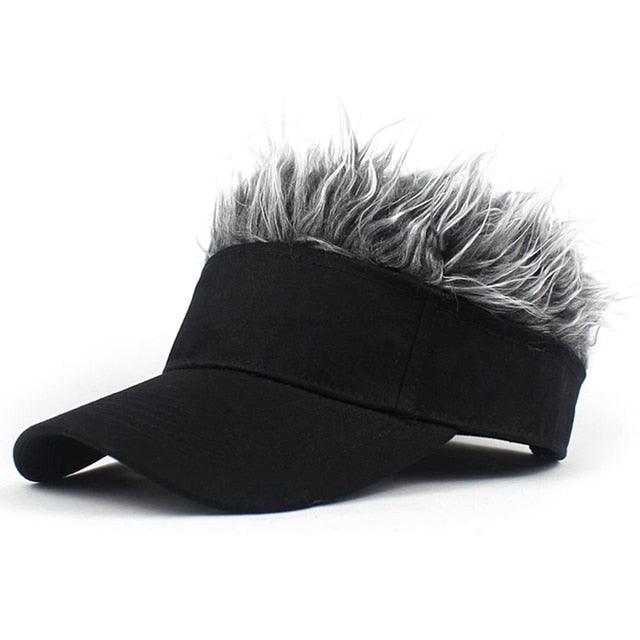 Novelty Baseball Cap Fake Hair Visor - Puritific