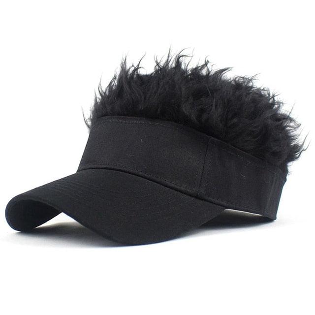 Novelty Baseball Cap Fake Hair Visor - Puritific