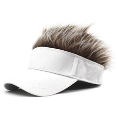 Novelty Baseball Cap Fake Hair Visor - Puritific